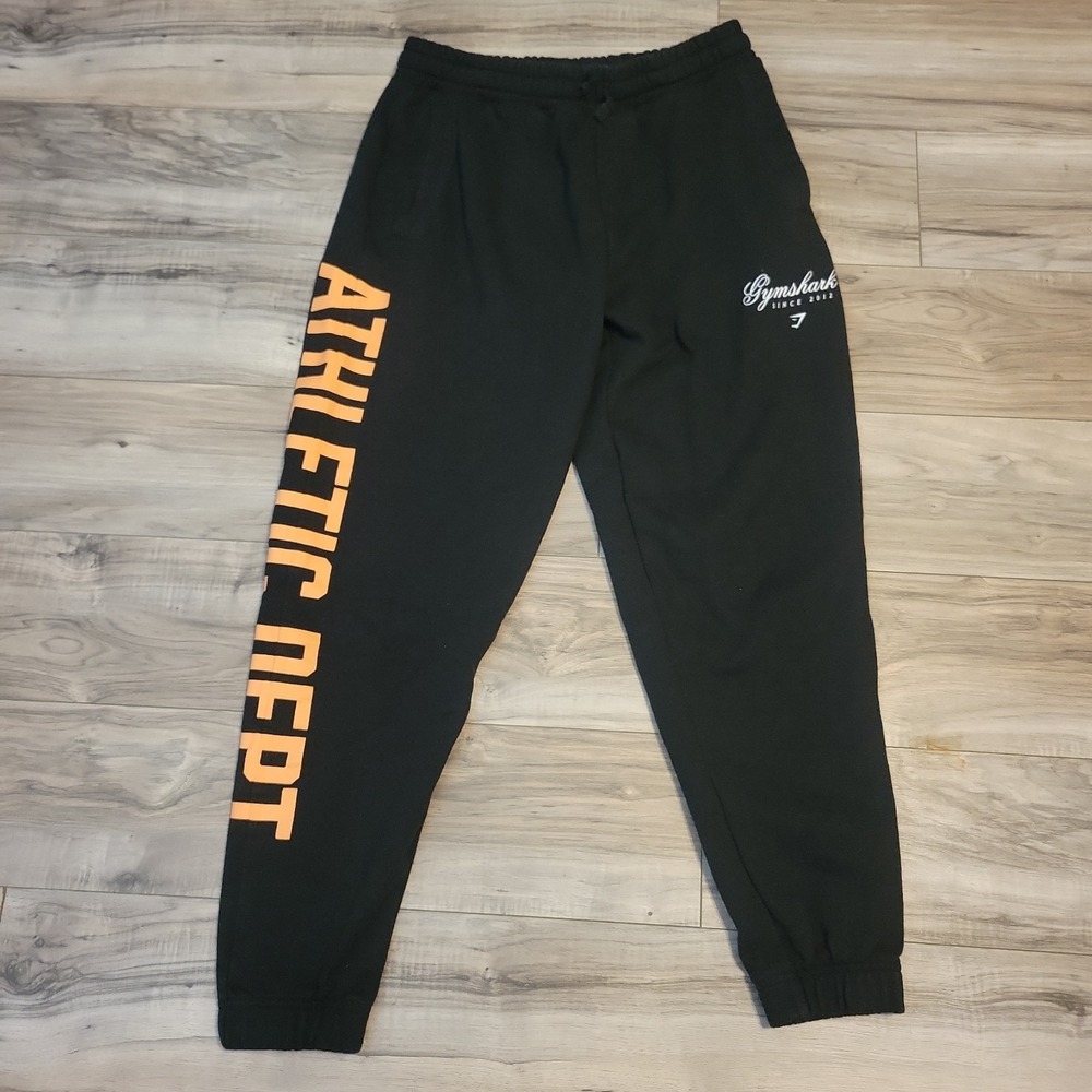 Gymshark Joggers Mens Medium Gray Sweatpants Elastic Waist Logo Athletic Gym